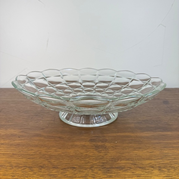 Vintage Indiana Glass "Constellation" Footed Bowl | 12.25" Clear Pressed Glass - Picture 5 of 15